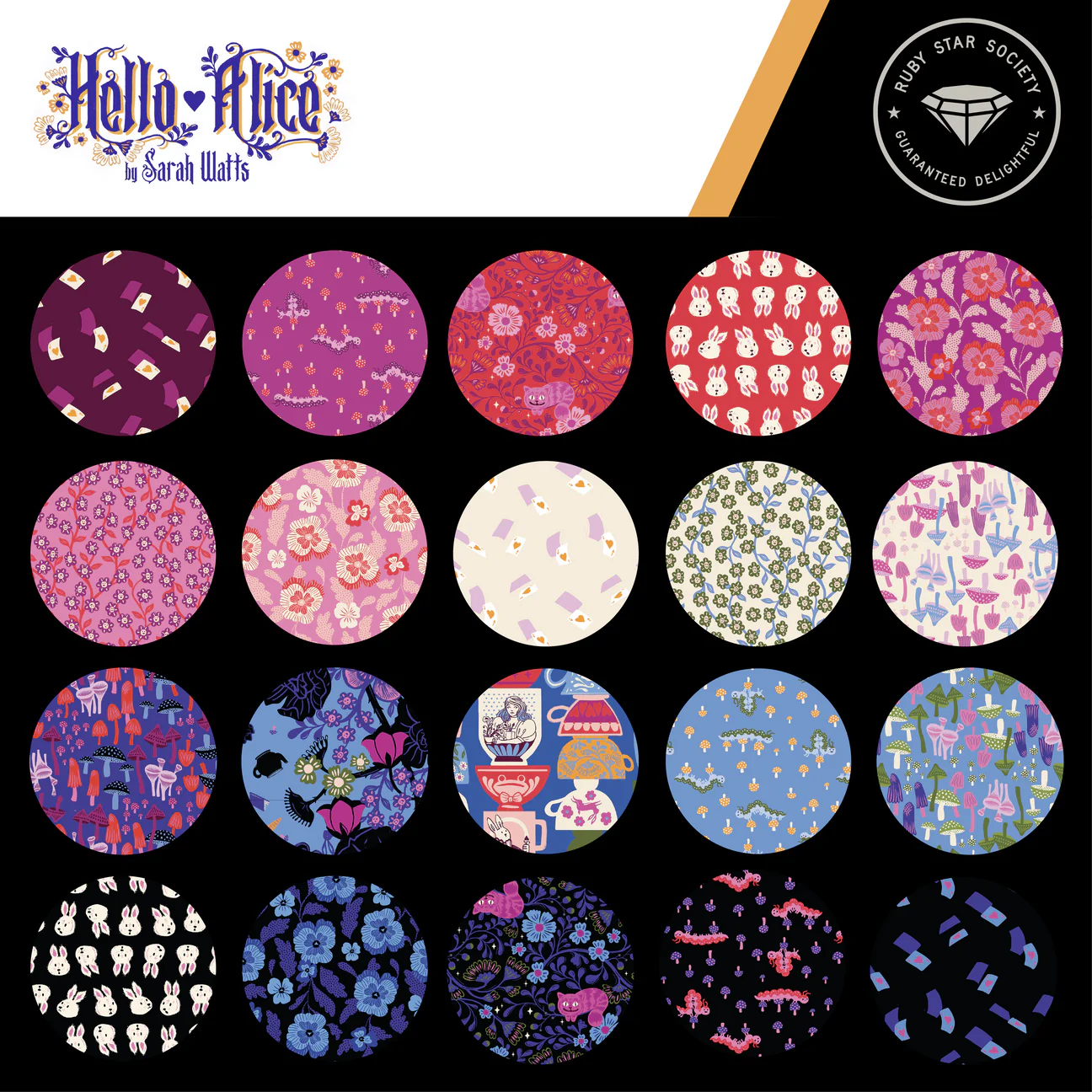 Hello Alice 28pc SHOP-CUT Fat Quarter Bundle : by Sarah Watts for Ruby Star Society