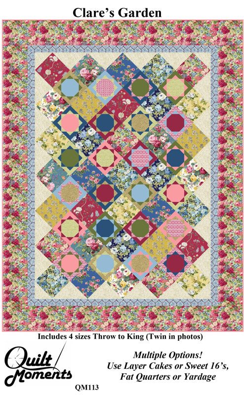 Clare’s Garden | 4 Sizes | Throw to King | Pattern | by Quilt Moments