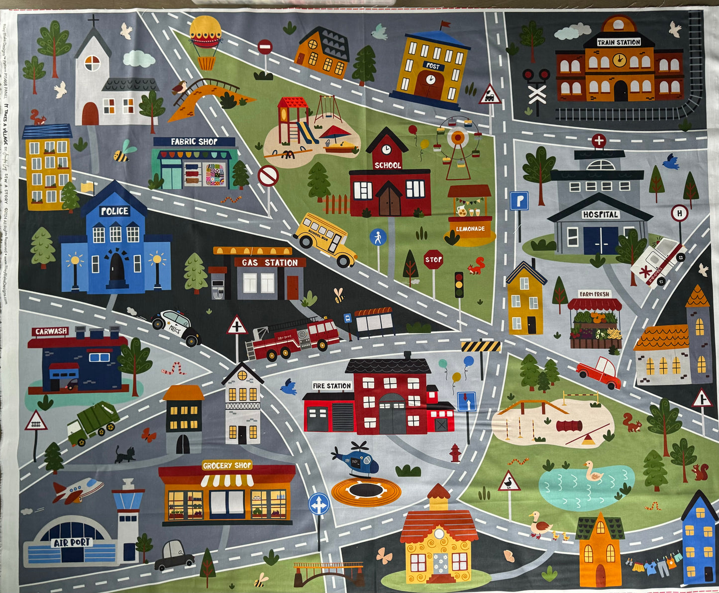 It Takes a Village Play Mat Panel by Jennifer Long : Riley Blake